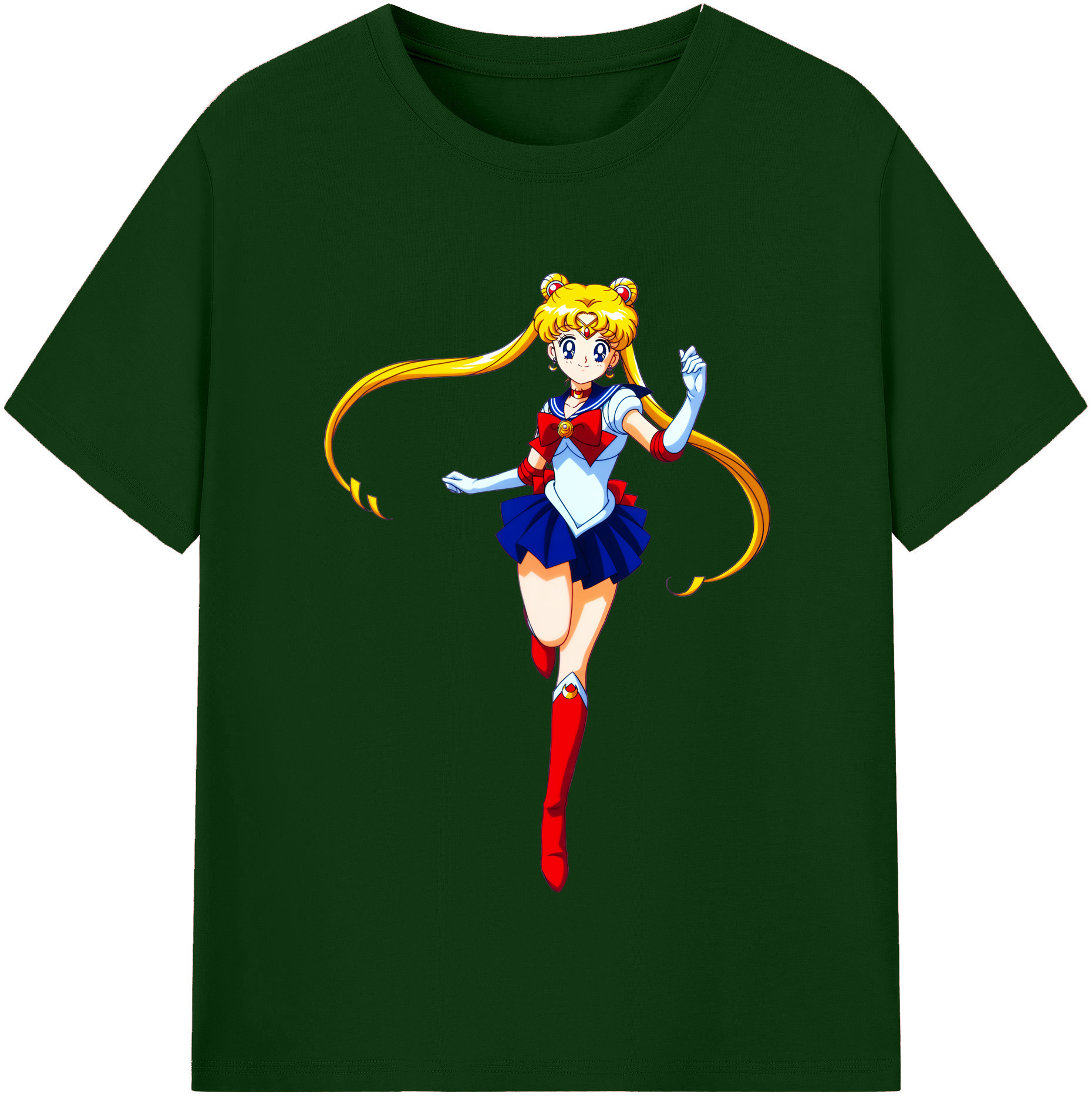 （画像用） 美少女戦士セーラームーン 月野 うさぎ つきの うさぎ Sailor Moon Tsukino Usagi 綿100％半袖Tシャツ（フロントプリント）